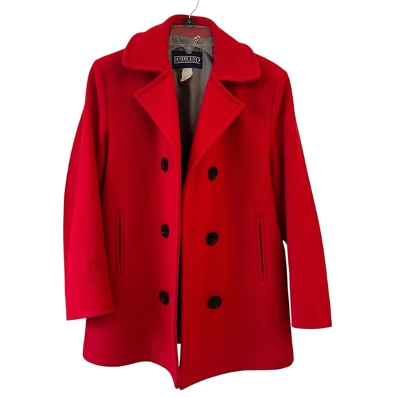Lands' End Direct Merchants Vintage Size 6 Women's Red Peacoat - Picture 1 of 7